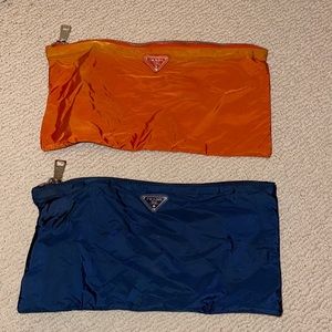 2 Prada Nylon zippered pouches